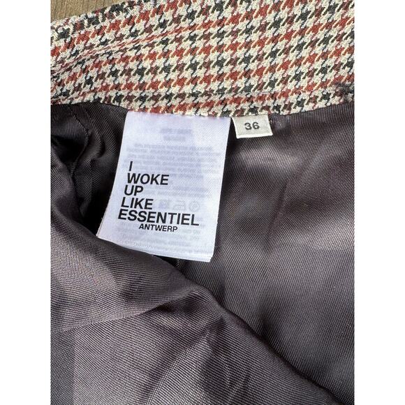 Essentiel Antwerp Houndstooth Rainger Pencil Skirt Side Zip Slit Plaid 36 / 4 - Picture 7 of 9